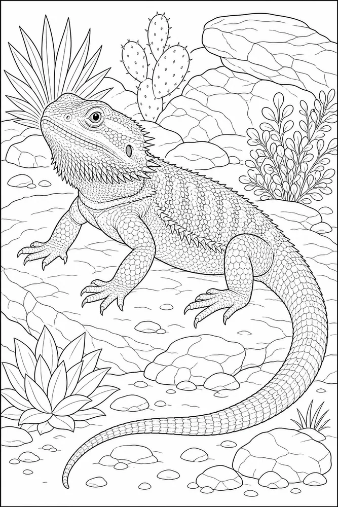 Bearded Dragon Tail Curve coloring page