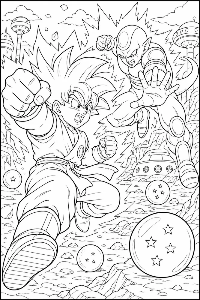 Dragon Ball Z Close-up Gloves And Boots printable coloring page