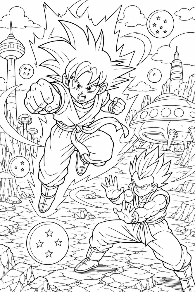 Dragon Ball Z Dragon Ball Search Scene printable coloring page