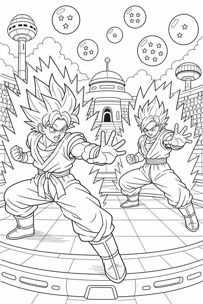 Dragon Ball Z Tournament Ring Stance printable coloring page