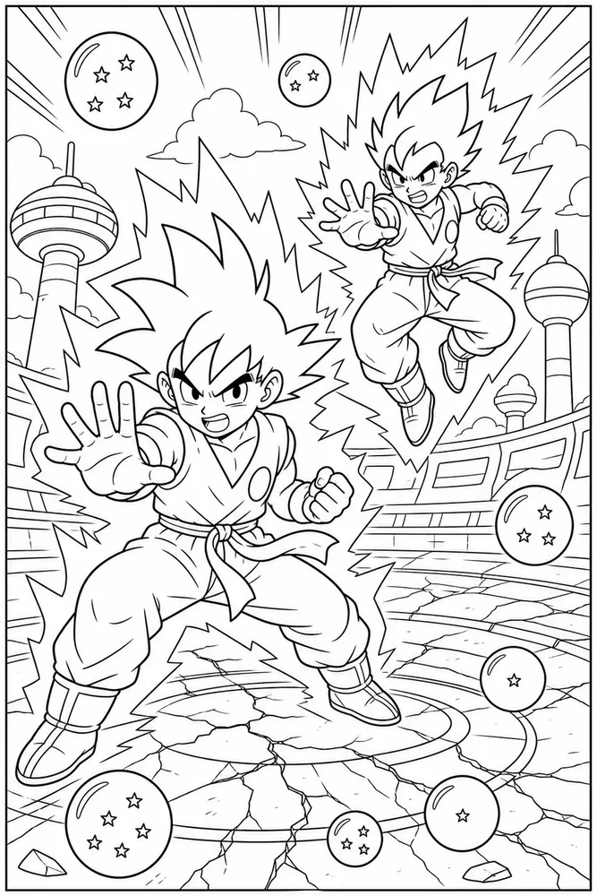 Dragon Ball Z Training Ground Fighter printable coloring page