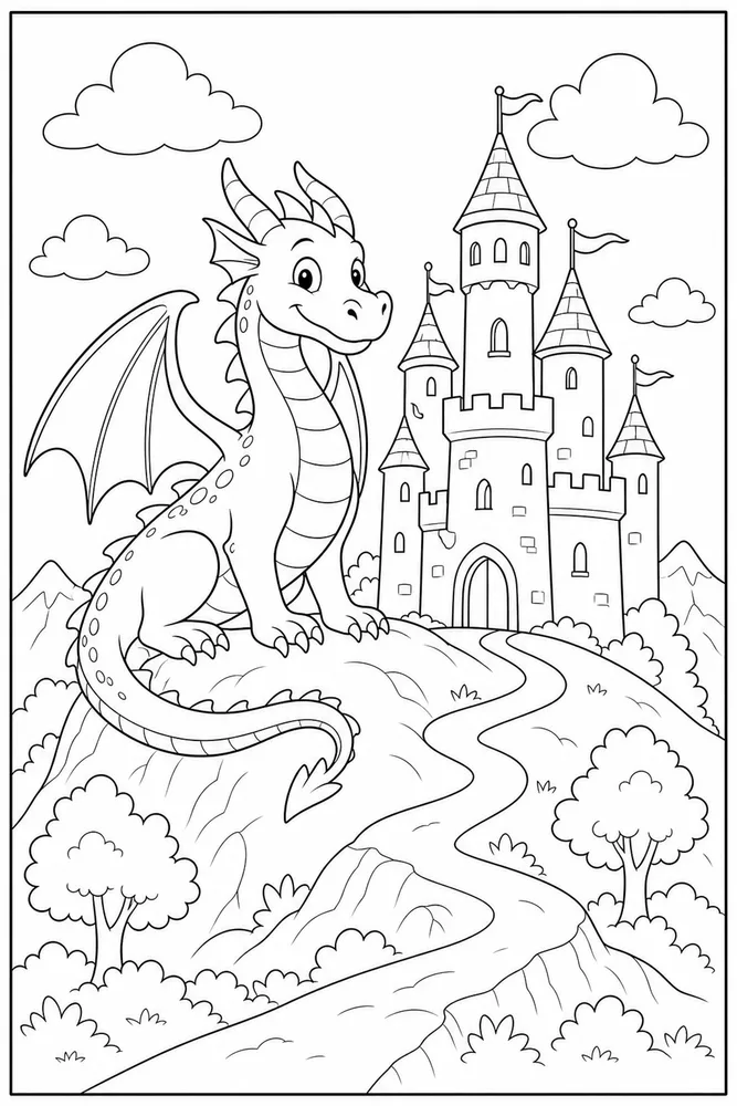 Dragon Castle Castle Hill coloring page