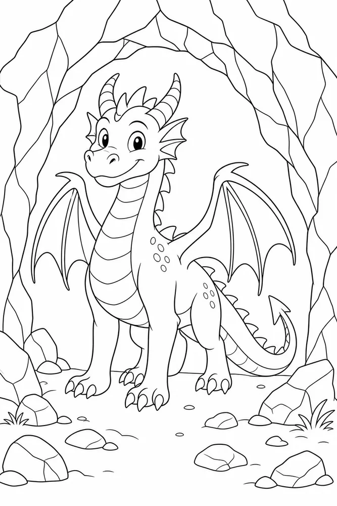 Dragon Dragon Cave Doorway coloring page