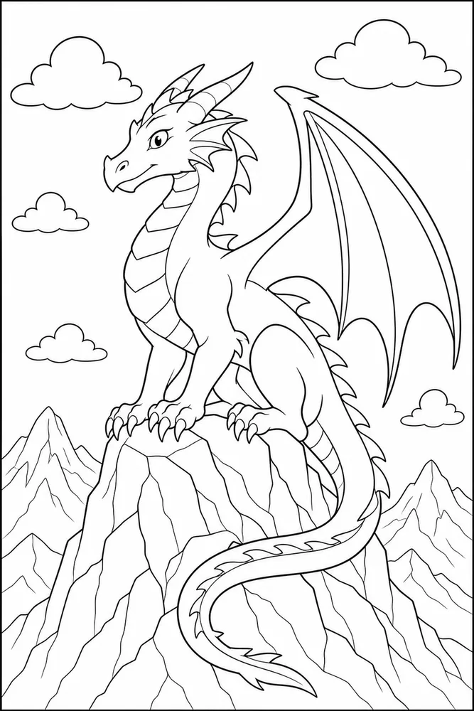 Dragon Dragon Mountain Perch coloring page