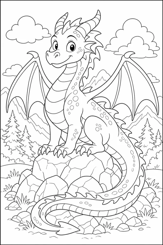 Dragon Dragon Tail Around Boulders coloring page