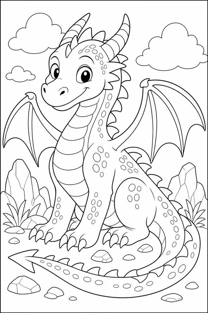 Dragon Friendly Dragon Portrait coloring page