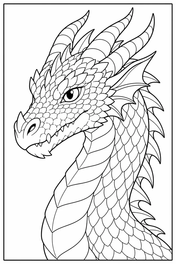 Dragon Head Eye And Snout coloring page