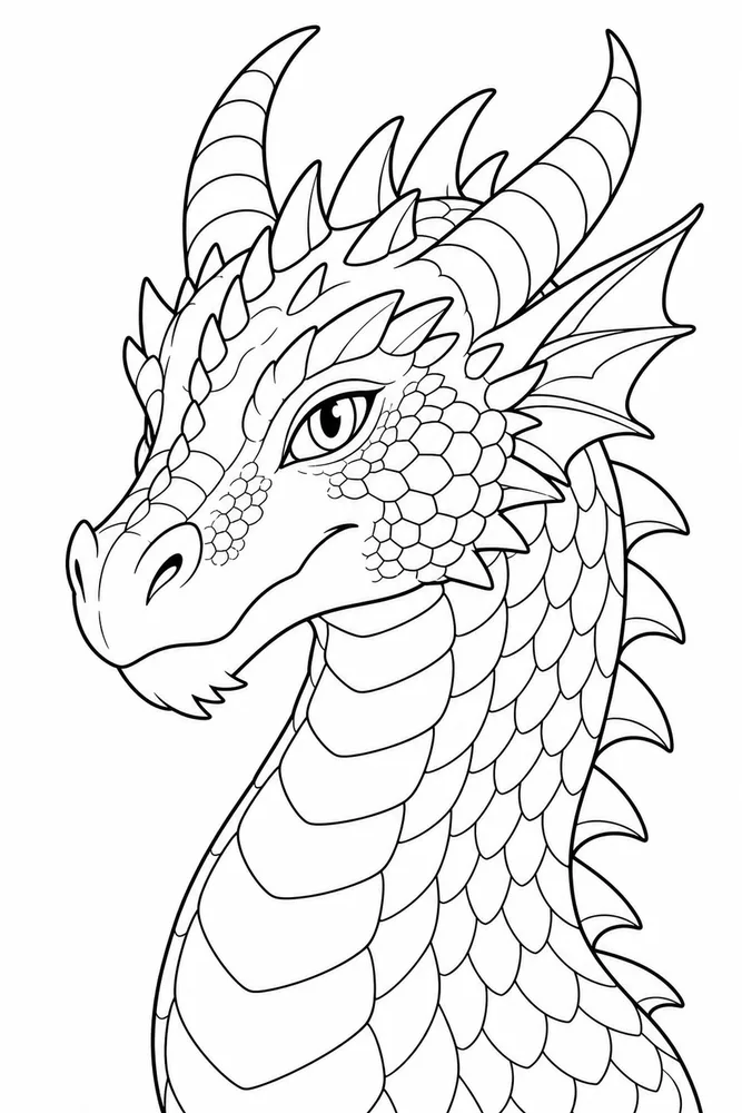 Dragon Head Scaly Cheek coloring page