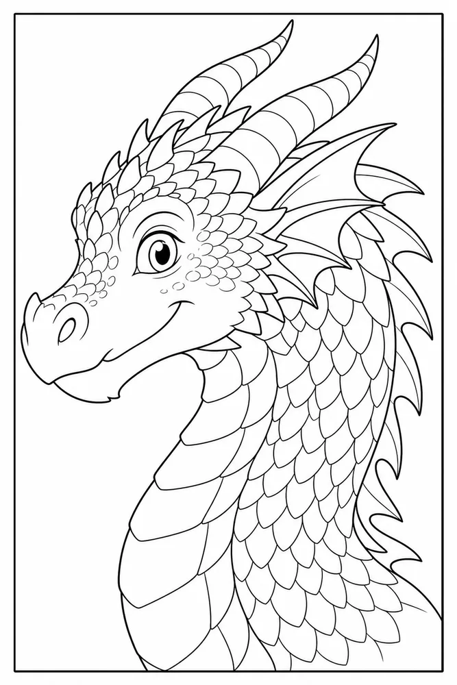 Dragon Head Side Head Profile coloring page