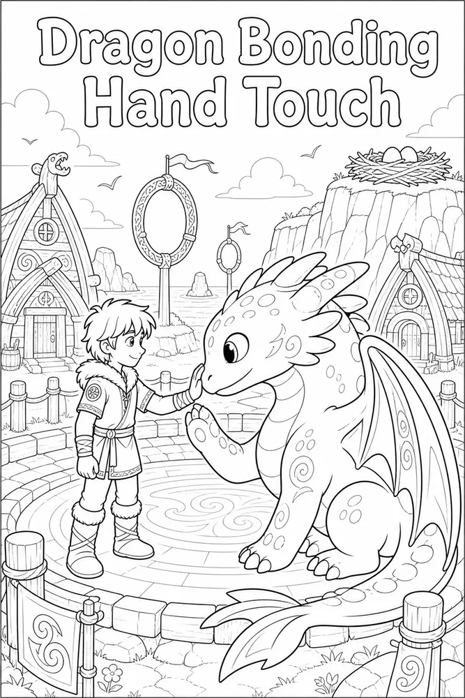 How to Train Your Dragon Dragon Bonding Hand Touch printable coloring page