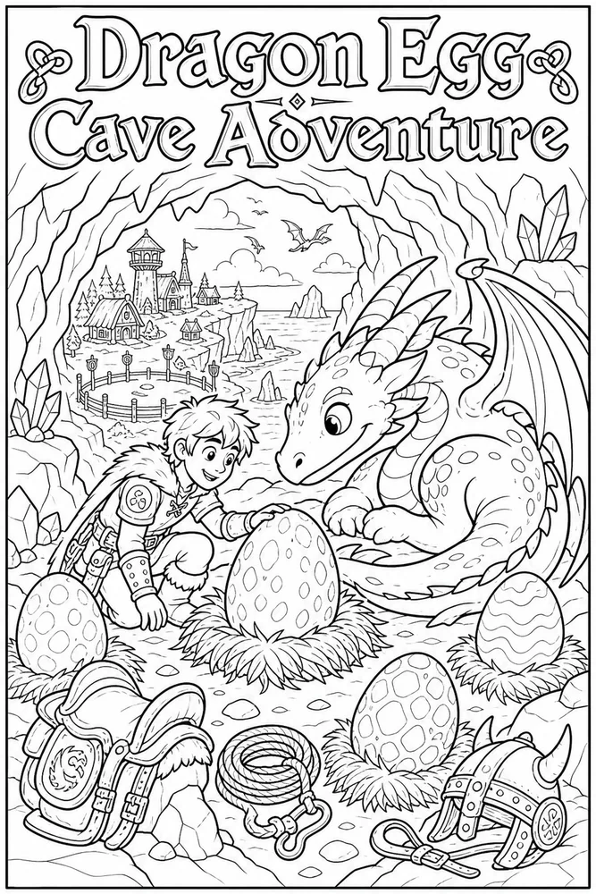 How to Train Your Dragon Dragon Egg Cave printable coloring page
