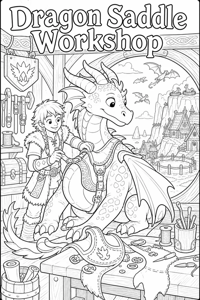 How to Train Your Dragon Dragon Saddle Workshop printable coloring page