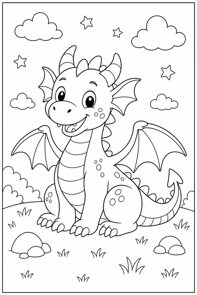 Preschool Dragon Classroom Ready Page coloring page