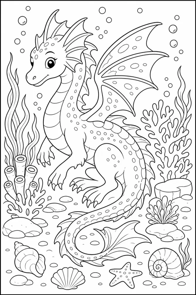 Sea Dragon Ocean Floor coloring page