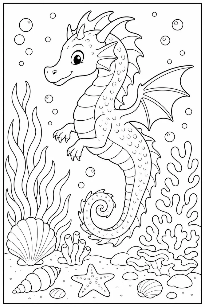 Sea Dragon Seahorse Like Dragon coloring page
