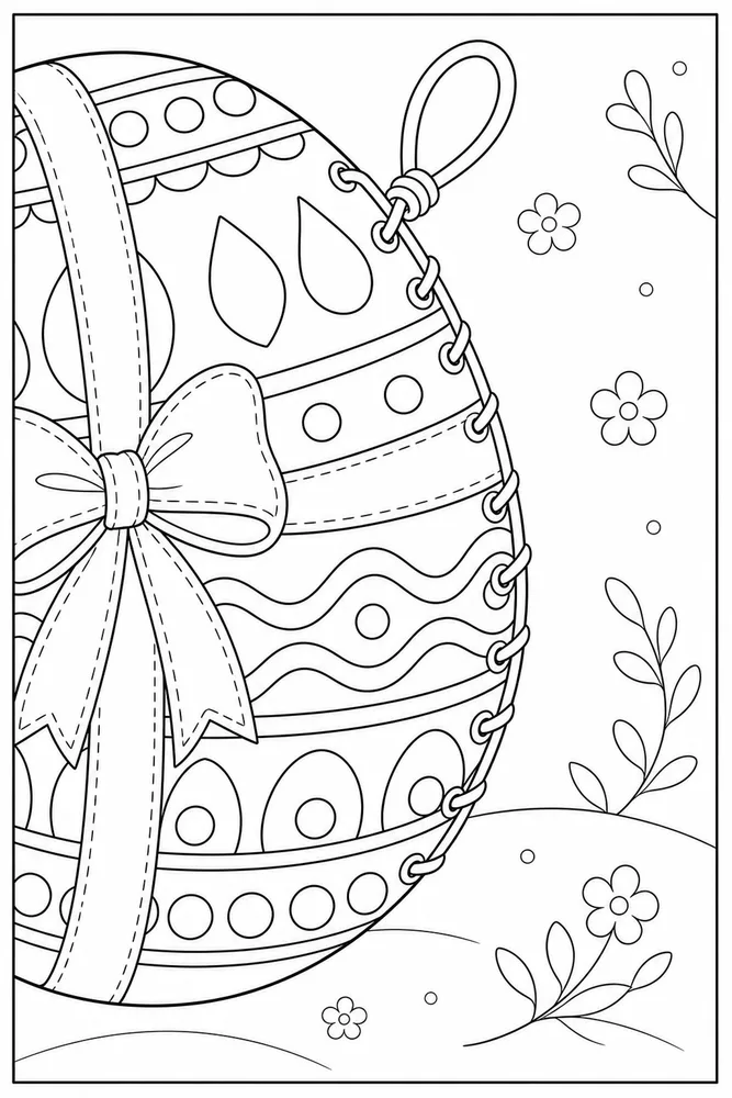 Easter Egg Easter egg close up detail coloring page
