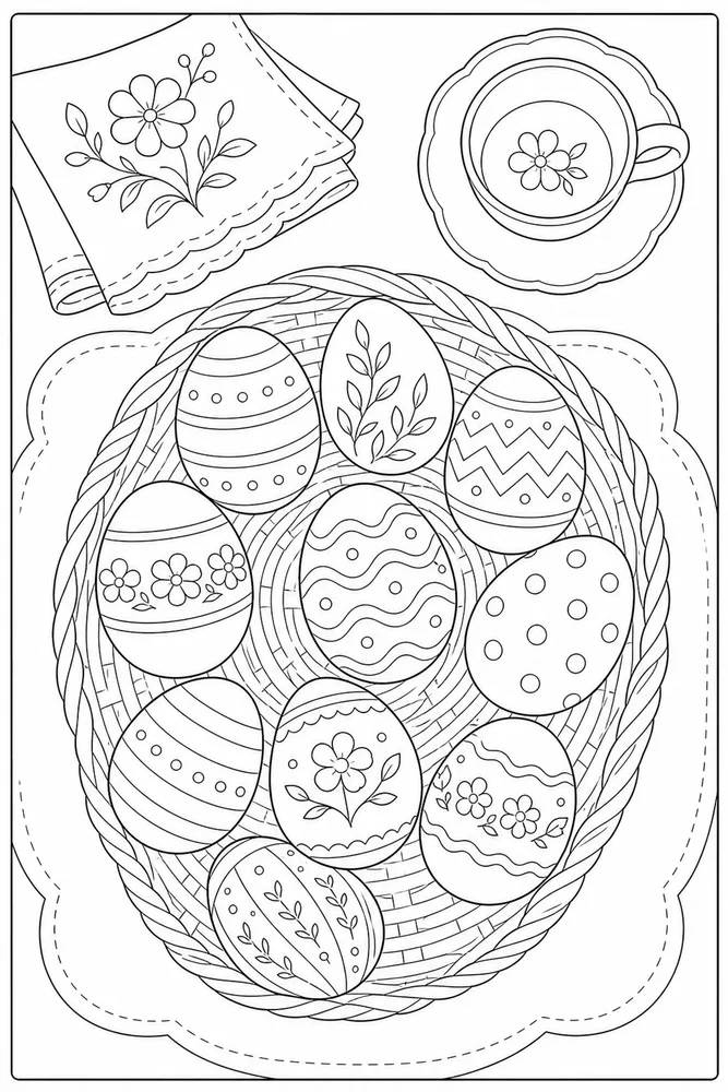 Easter Egg Easter egg cozy indoor moment coloring page