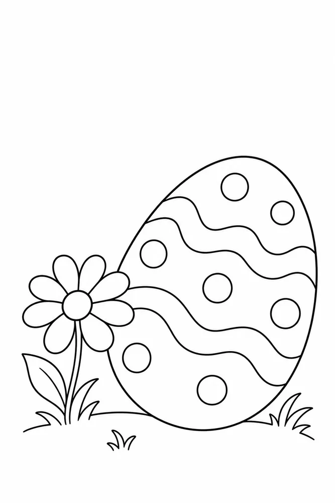 Easter Egg Easter egg easy beginner page coloring page