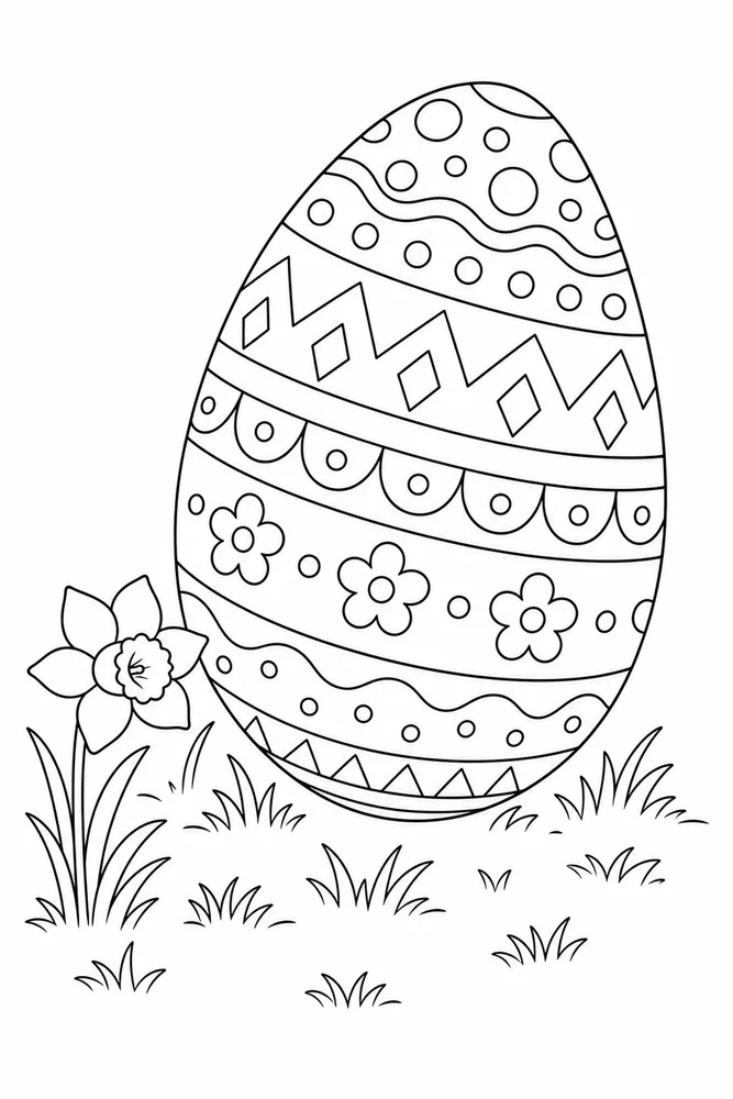 Easter Egg Easter egg front portrait coloring page