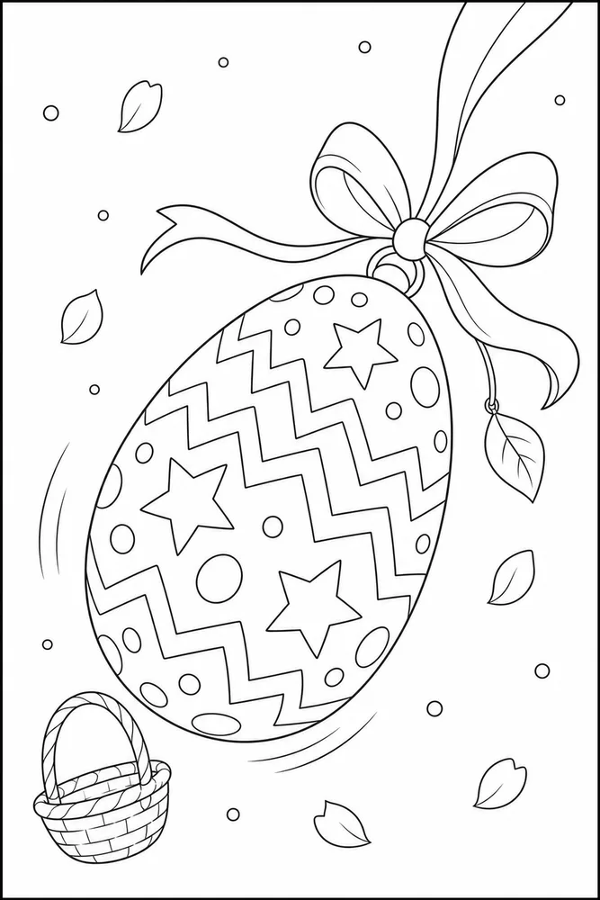 Easter Egg Easter egg playful pose coloring page