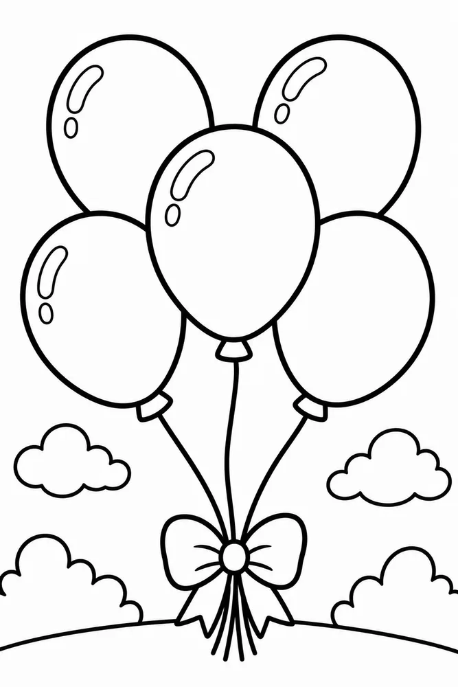 Bold and Easy Bold Easy Balloon Bunch printable coloring page