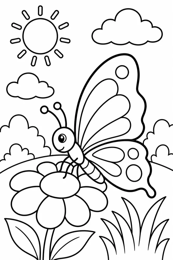 Bold and Easy Bold Easy Butterfly printable coloring page