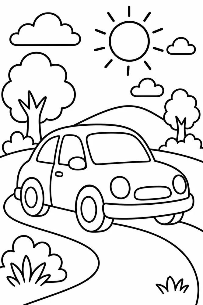 Bold and Easy Bold Easy Car printable coloring page