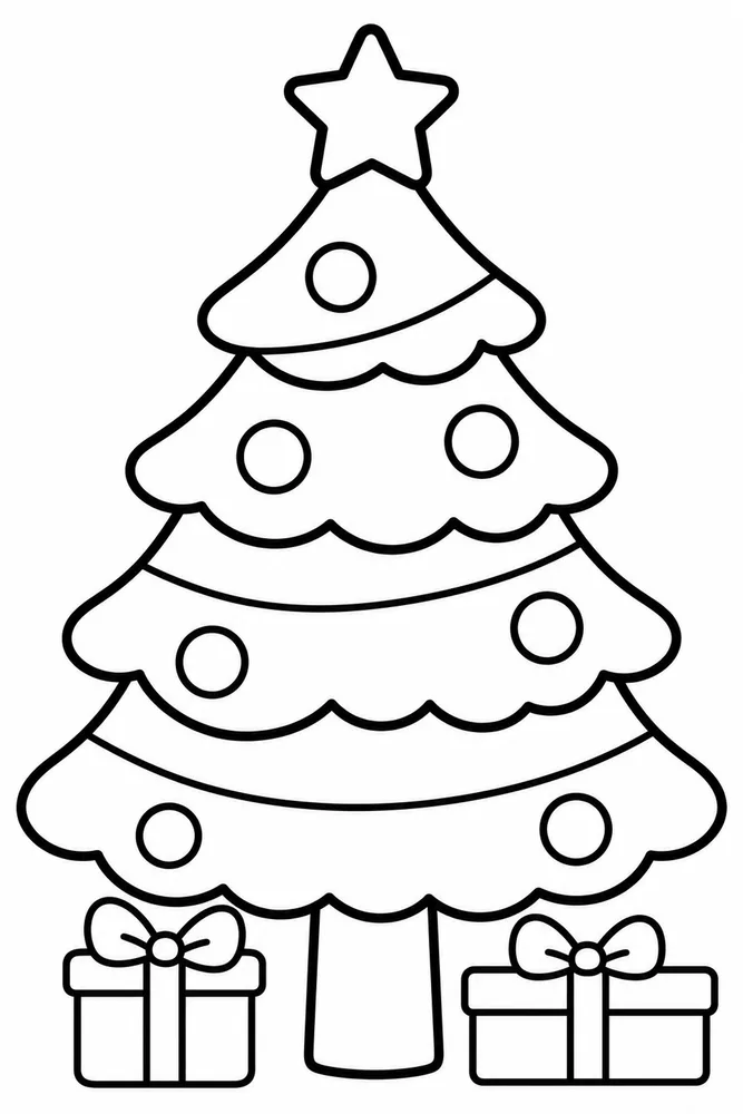 Bold and Easy Bold Easy Christmas Tree printable coloring page