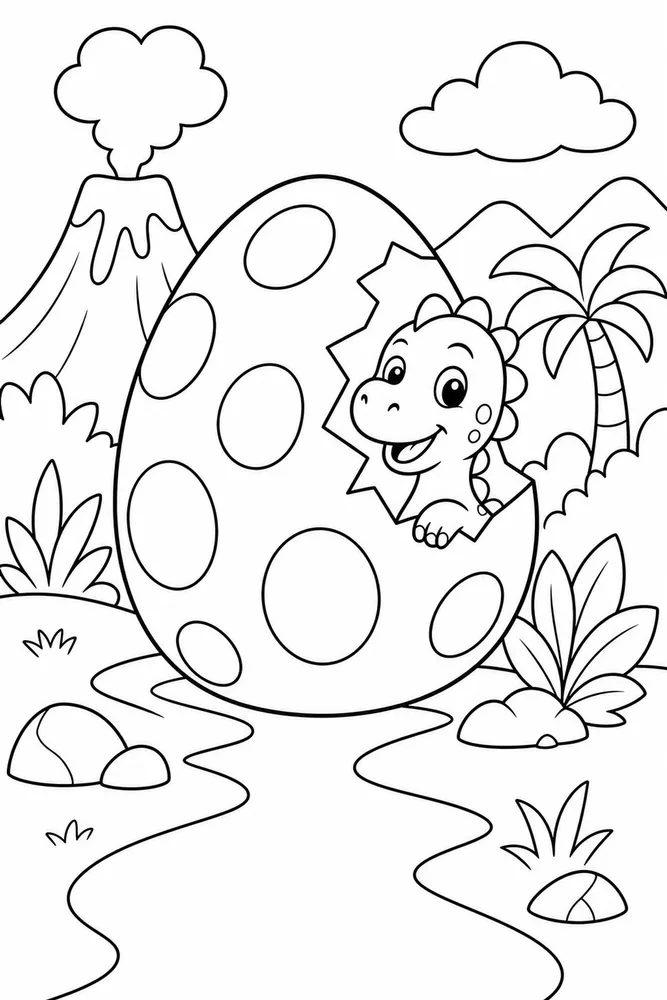 Bold and Easy Bold Easy Dinosaur Egg printable coloring page