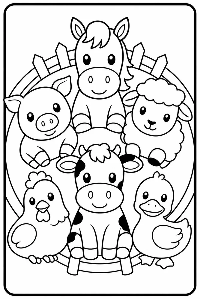 Bold and Easy Bold Easy Farm Animal printable coloring page