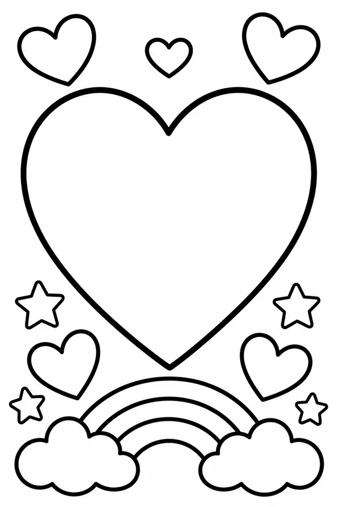 Bold and Easy Bold Easy Heart Page printable coloring page