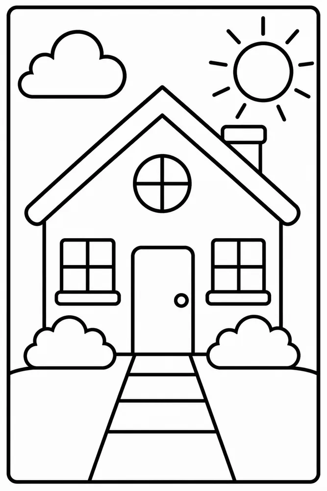 Bold and Easy Bold Easy House printable coloring page