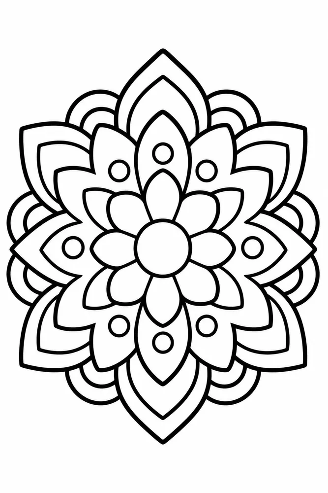 Bold and Easy Bold Easy Mandala printable coloring page