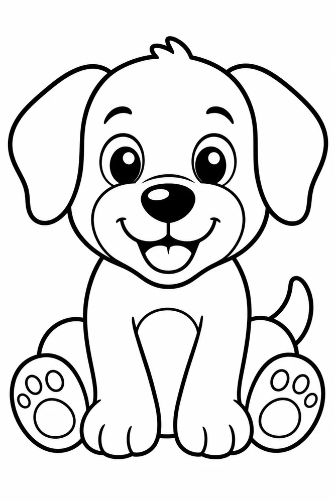 Bold and Easy Bold Easy Puppy printable coloring page