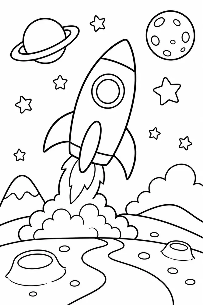 Bold and Easy Bold Easy Rocket printable coloring page