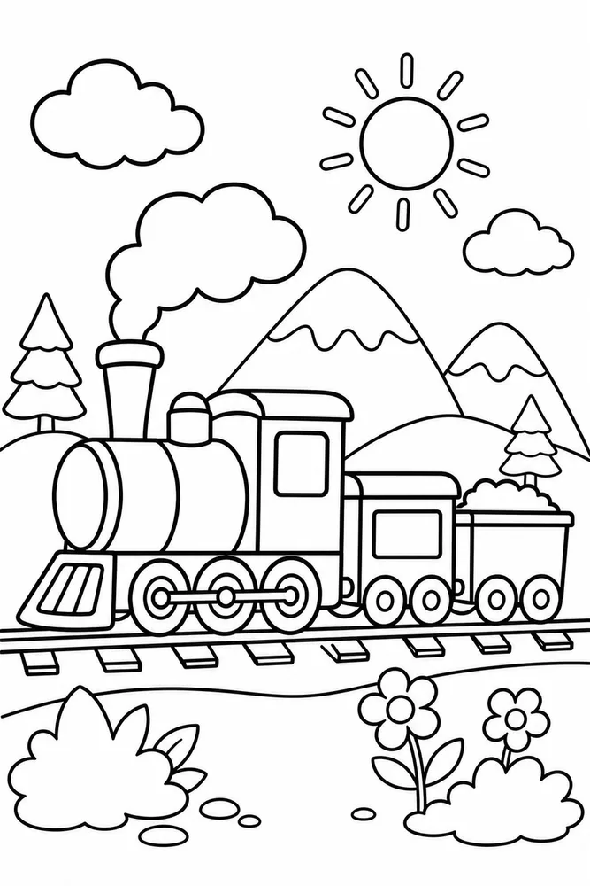 Bold and Easy Bold Easy Train printable coloring page