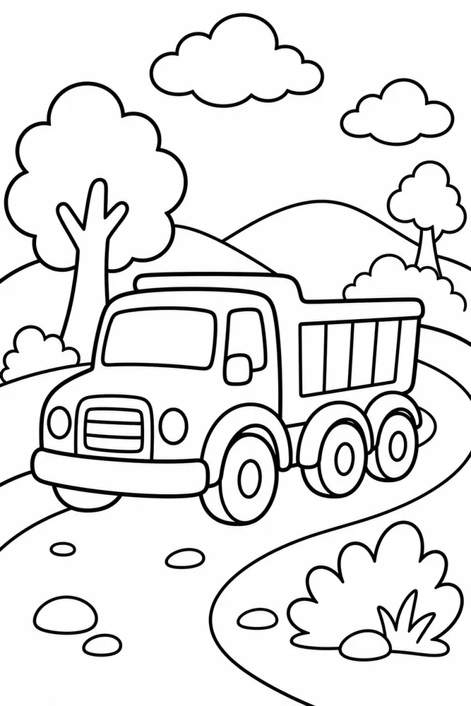 Bold and Easy Bold Easy Truck printable coloring page