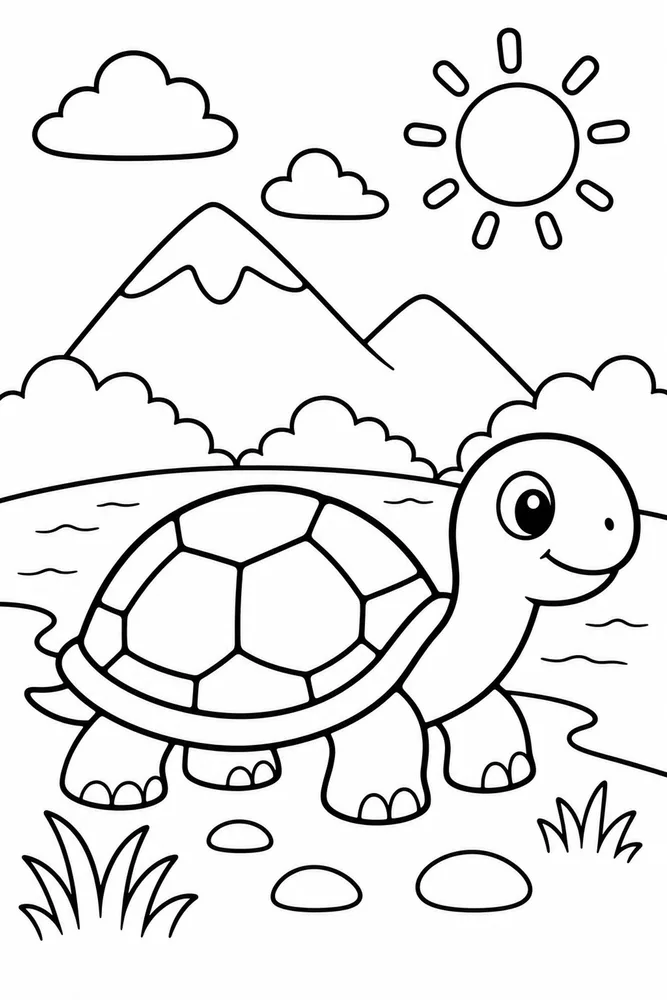 Bold and Easy Bold Easy Turtle printable coloring page