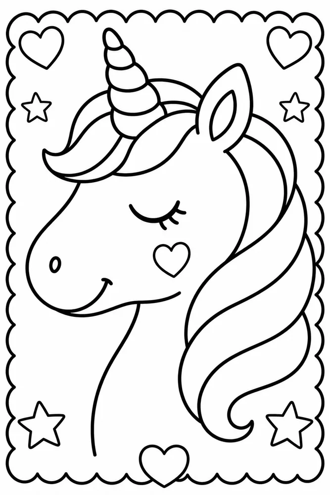 Bold and Easy Bold Easy Unicorn printable coloring page