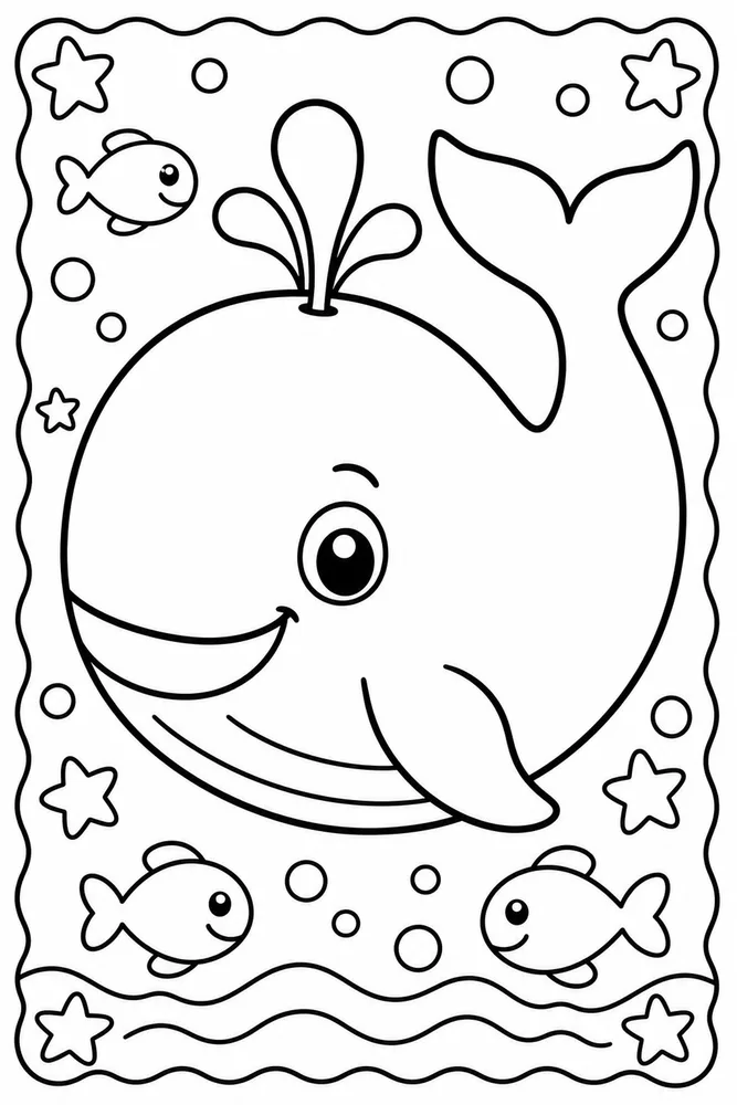 Bold and Easy Bold Easy Whale printable coloring page