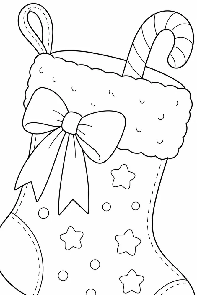 Cute Easy Christmas Cute easy christmas close up detail coloring page