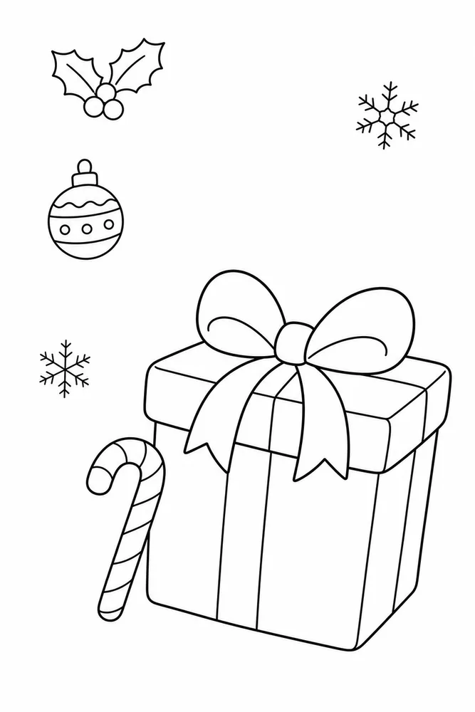 Cute Easy Christmas Cute easy christmas easy beginner page coloring page