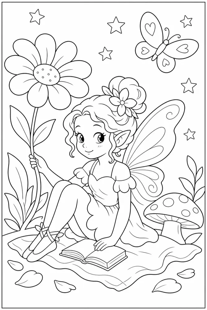 Beautiful Fairy Beautiful Fairy Wing Portrait coloring page