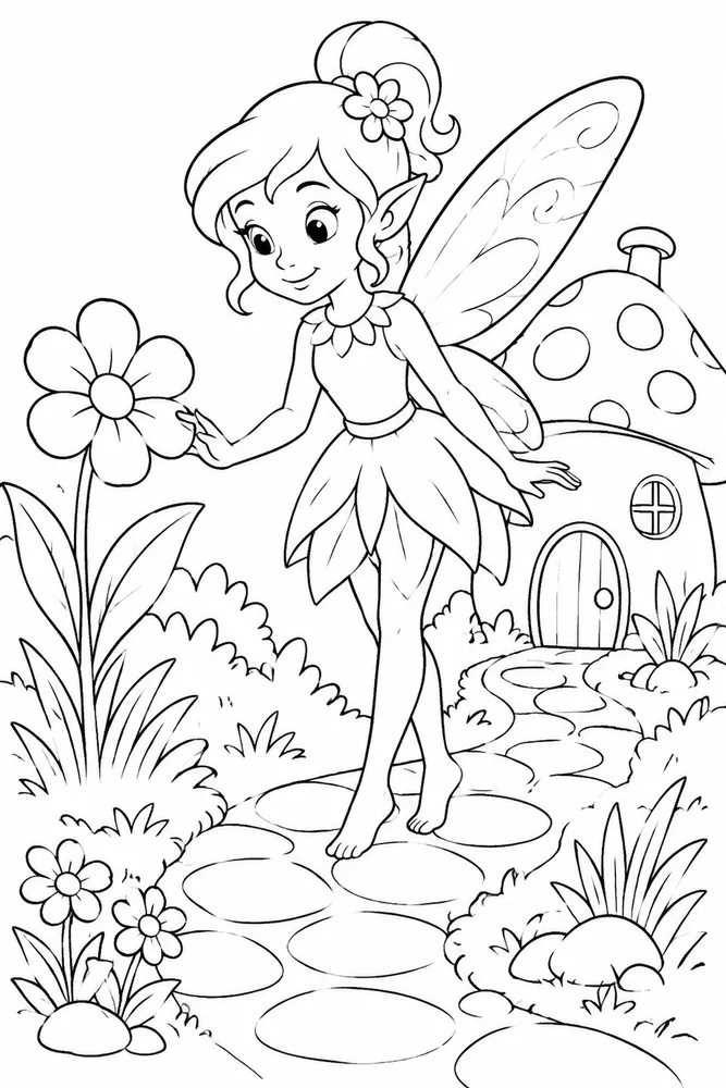 Easy Fairy Easy Fairy Garden Path coloring page