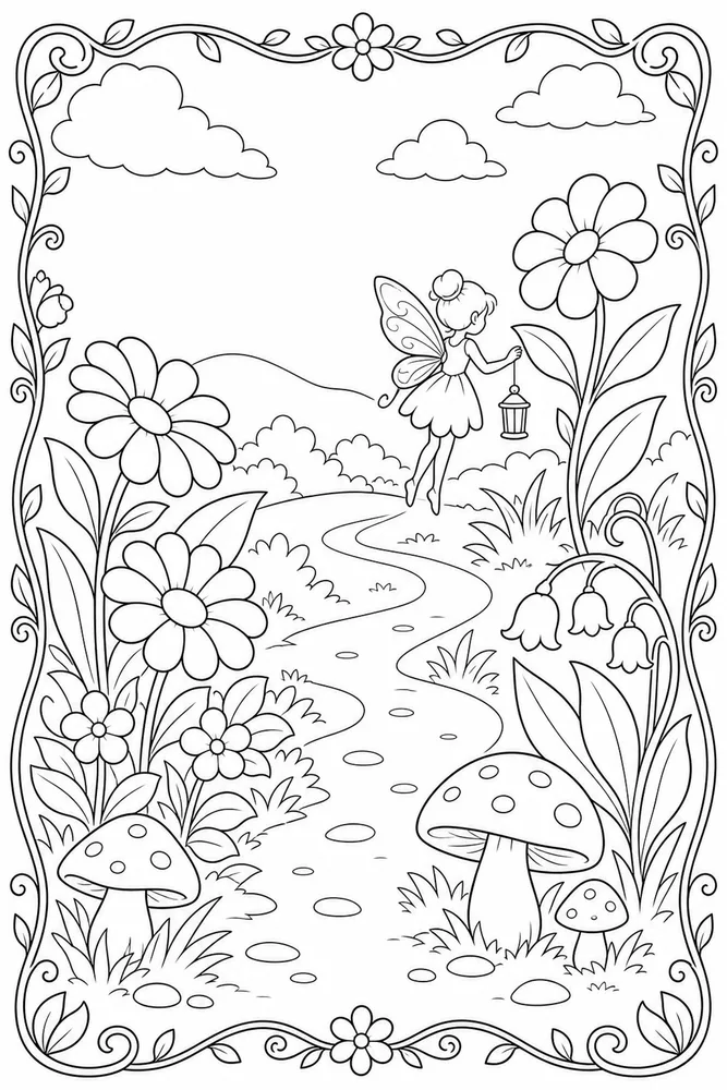 Easy Fairy Easy Fairy Storybook Frame coloring page