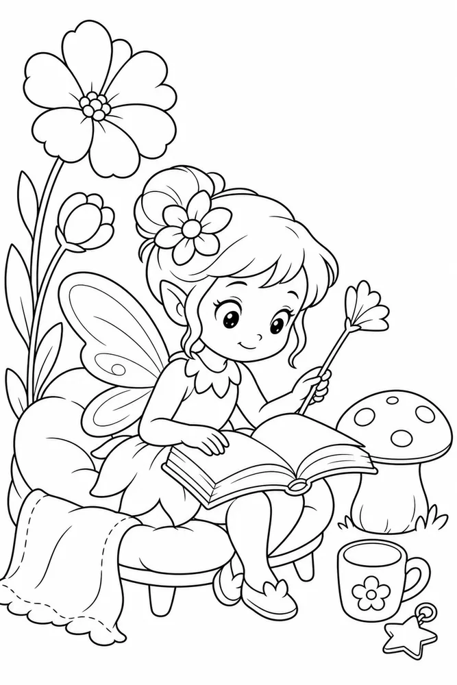 Easy Fairy Easy Fairy Wing Portrait coloring page
