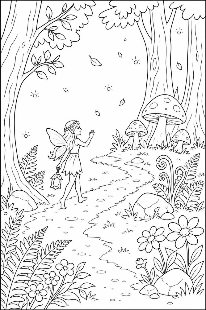 Fairy Forest Fairy Forest Forest Clearing coloring page
