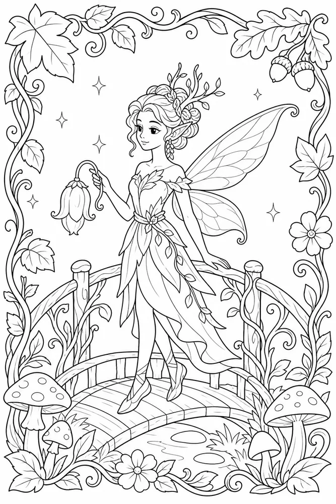 Fairy Forest Fairy Forest Tiny Bridge coloring page