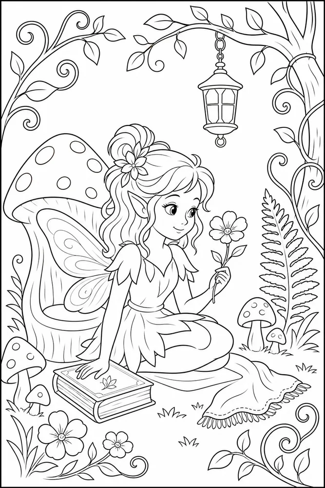 Fairy Forest Fairy Forest Wing Portrait coloring page