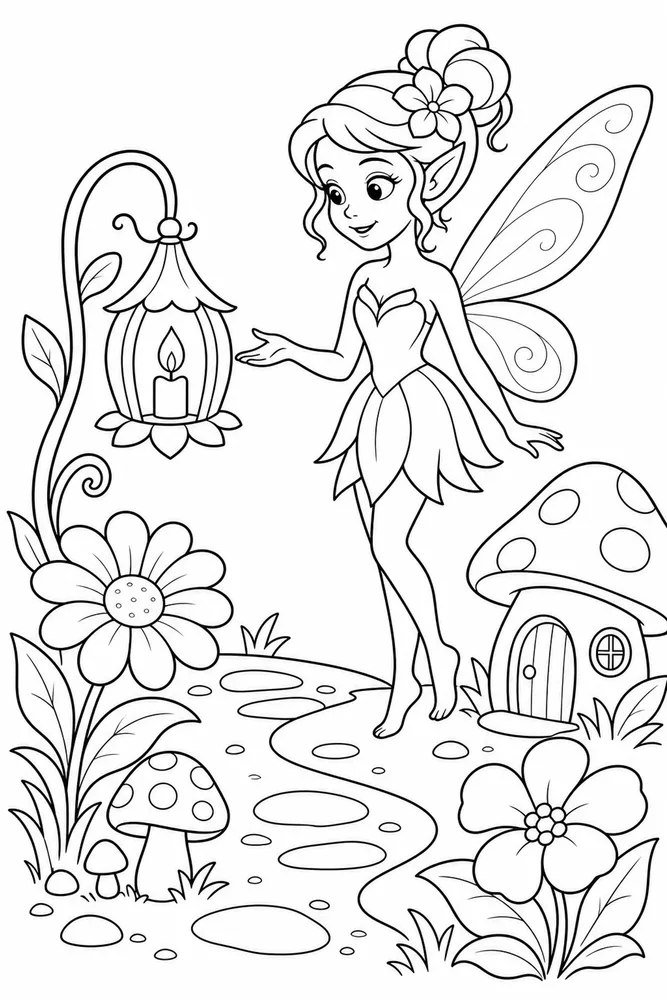 Fairy Garden Fairy Garden Garden Path coloring page